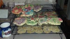 Just a sample of this year's family baking output, complete with awesomely geeky new Star Wars cookie cutters to complement the traditional holiday shapes.