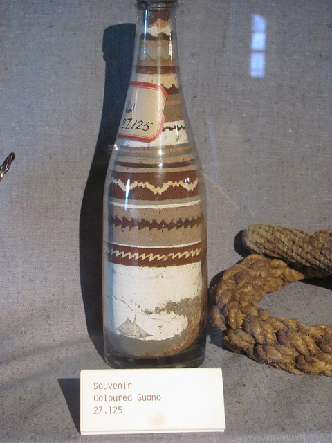 Not actually sand- colored guano bottle art found at the Halifax Maritime Museum in Nova Scotia this summer. Check back later for a 'museum highlights' post from my recent travels!