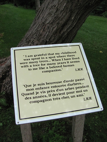 Quote from Lucy Maud Montgomery at the MacNeill Homestead in Cavendish. Photo by the author.