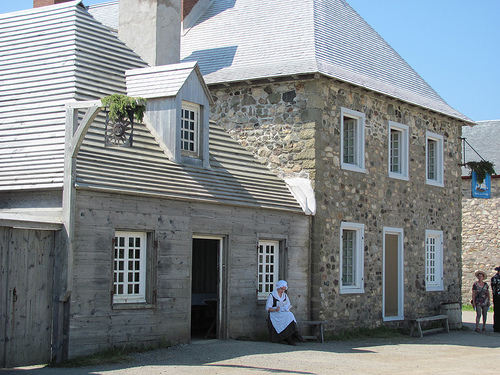 Rubbing elbows with the lower class tavern patrons for lunch in Louisbourg.