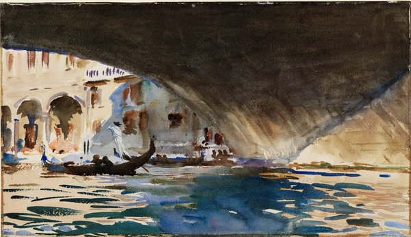 Underside of the Rialto Bridge, Venice, by JS Sargent