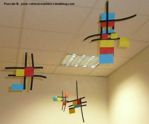 Mondrian mobile, from a French elementary classroom