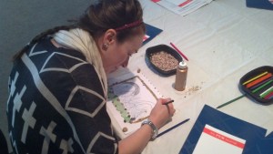 Inspired by the Delft tile-styled end papers in The Serpent Came to Gloucester