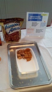 Sandstone and conglomerate...aka ginger cookies and chocolate chip.  Which will stand up to milk's erosive force?