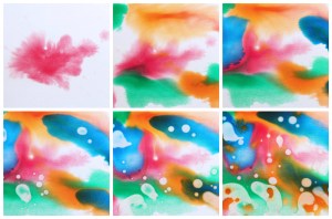 Oil and Watercolor interactions from Easy Art Activities with Kids