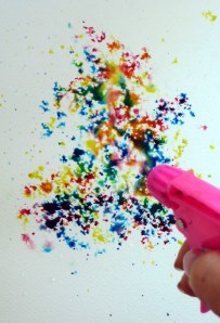 Color mixing via water gun, by Dreamscaping with June Rollins