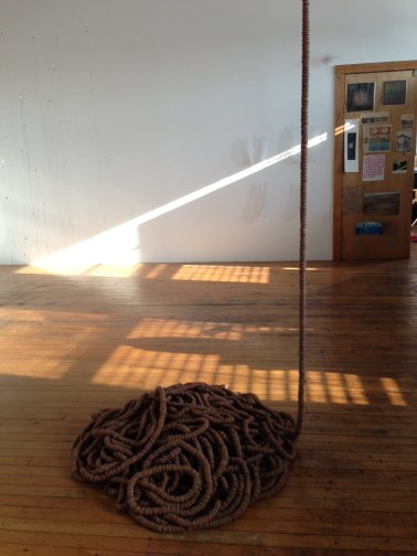 "Tangle" by Beth Galston, featuring thousands of acorn caps.  Now on view at the Peabody Essex Museum.