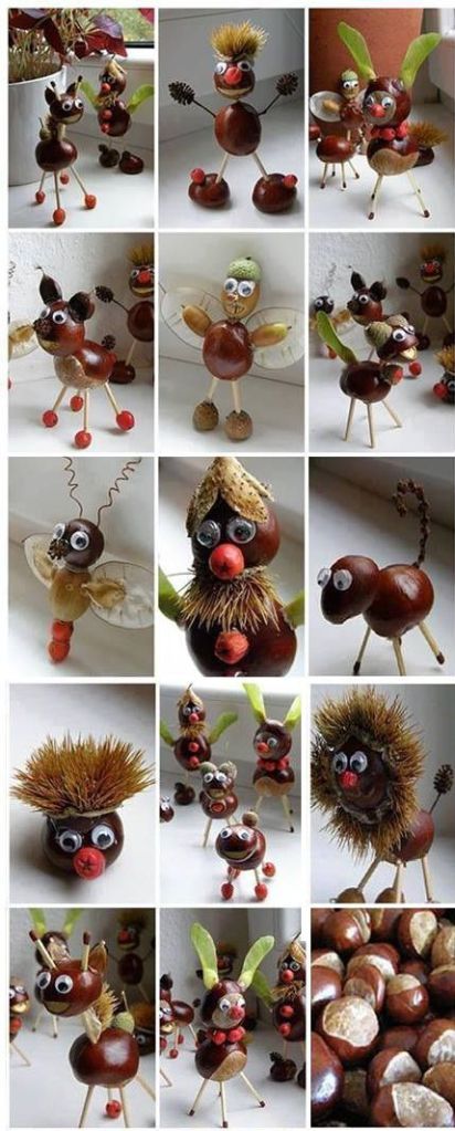 Creating seed and nut sculptures (click for source, warning, it's in Dutch!)