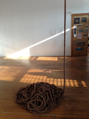 "Tangle" by Beth Galston, featuring thousands of acorn caps.  Now on view at the Peabody Essex Museum.